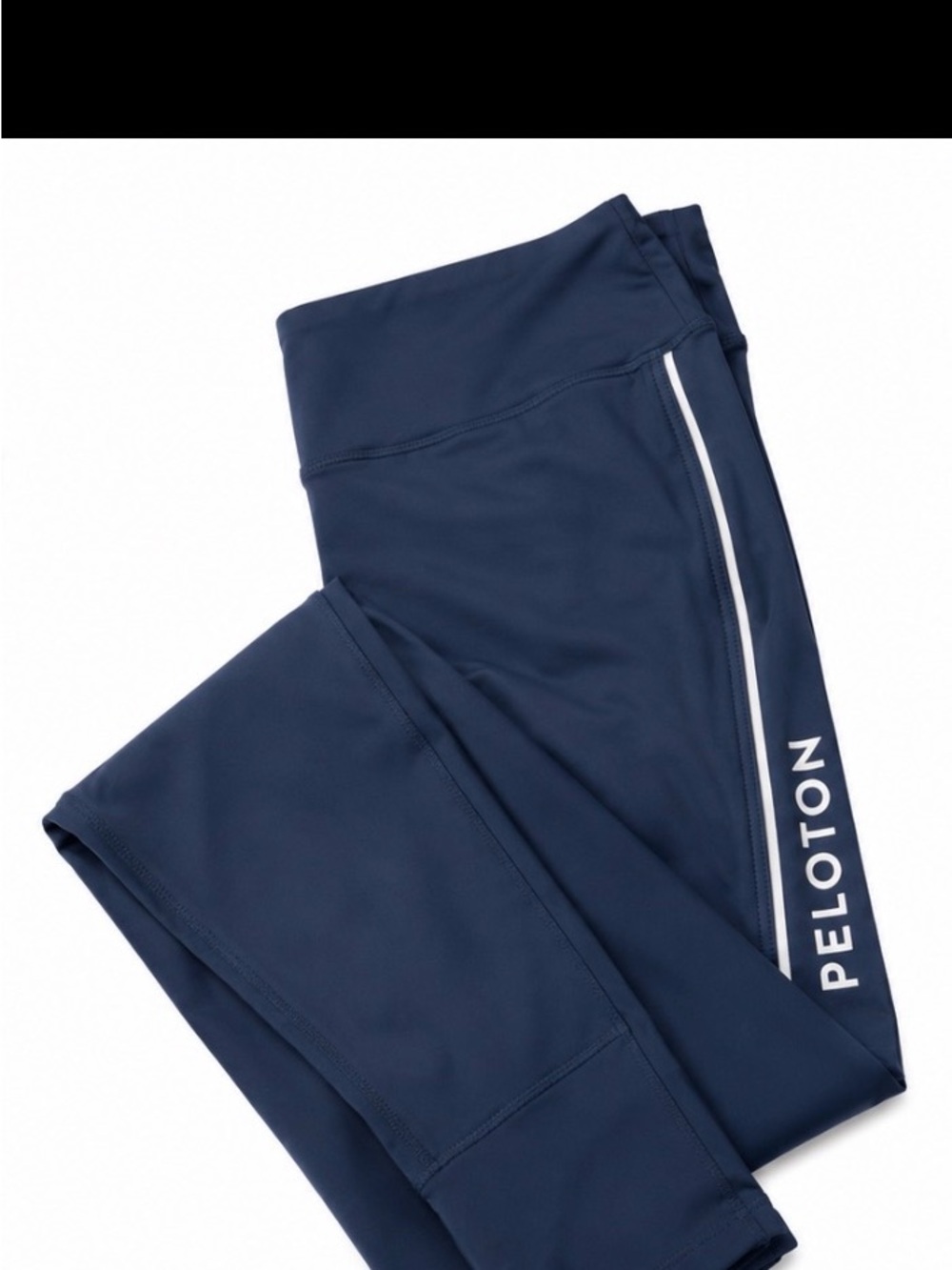 Peloton Navy Blue High Rise Leggings White Stripe Logo Size L